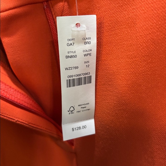 J. Crew High-rise Peyton Orange wide-leg pant in four-season stretch WN 12 NWT - Picture 7 of 7